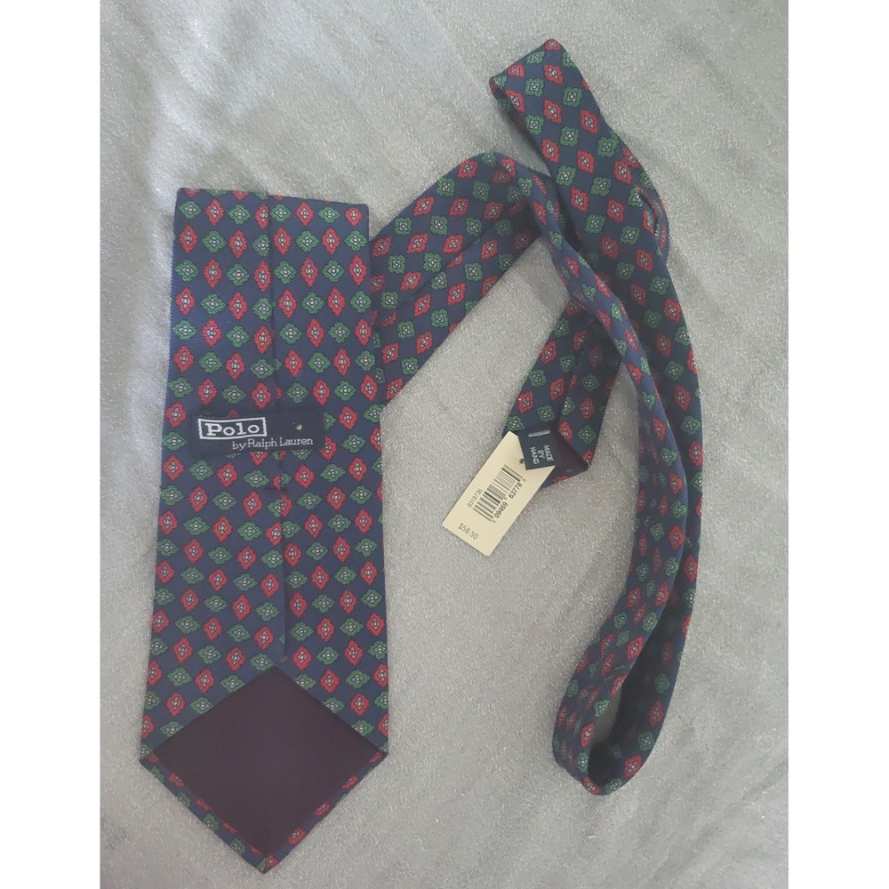 Polo Ralph Lauren Silk‎ Diamond Pattern Necktie Navy Red Green Men NWT